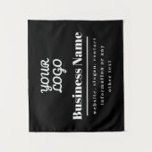 ロゴレトロモダン – 白黒 タペストリー (正面)