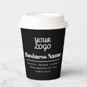 ロゴレトロモダン – 白黒 紙コップ (正面)