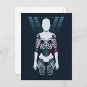ロゴ上のWestworld |の人間の特徴をもつ骨組 ポストカード (正面/裏面)