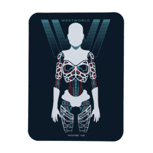ロゴ上のWestworld の人間の特徴をもつ骨組 マグネット