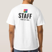 ロゴ両面プリントスタッフメニュー白 Tシャツ (裏面)