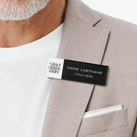 ロゴ中心名Lastnameタイトル白黒 名札