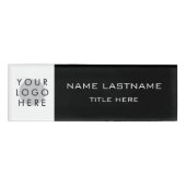 ロゴ中心名Lastnameタイトル白黒 名札 (正面)