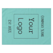 ロゴ事業名レストランブラックティール(緑がかった色)ブルー テーブルクロス (正面(横))