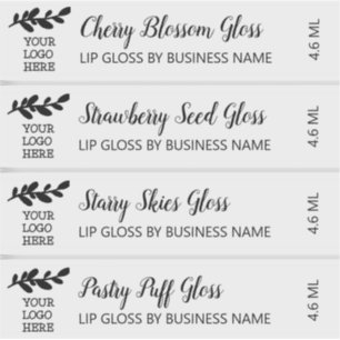 ロゴ付きかわいいスクリプトきれいなリップグロスメイクアップ4 シール