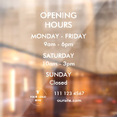 ロゴ付きのカスタマイズされた営業時間窓用シール ウィンドウサイン (シート2)