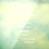 ロゴ付きのカスタマイズ可能な営業時間窓用シール ウィンドウサイン (シート3)