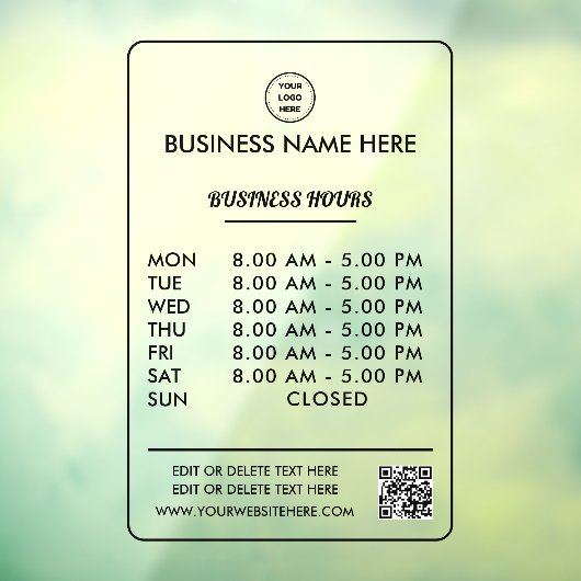 ロゴ付きの不透明ブラックオープンビジネスアワー, ロゴ付きの不透明ブラックオープンビジネスアワー ウ ウィンドウサイン (シート3)