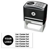 ロゴ付きの伝統的なカスタムビジネススタンプ6行 セルフインキングスタンプ (インサイチュ)