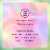 ロゴ付きの営業時間のホログラフィックオープニングステッカー ウィンドウサイン (シート3)