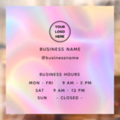 ロゴ付きの営業時間のホログラフィックオープニングステッカー ウィンドウサイン (シート2)