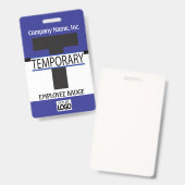 ロゴ付きの社員バッジ-青 バッジ (正面&裏面)