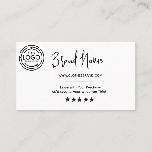 ロゴ付きの購入に対してミニマリストに感謝 名刺 (裏面)