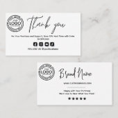 ロゴ付きの購入に対してミニマリストに感謝 名刺 (正面/裏面)