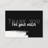 ロゴ付きアーバン男らしブラックお礼 名刺 (正面)