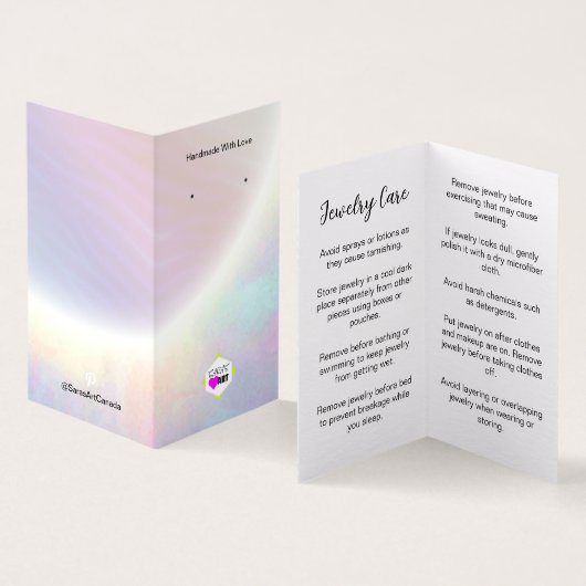 ロゴ付きイヤリングディスプレイカード 名刺 (内部&外部)