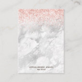 ロゴ付きイヤリングバラ金ゴールドグリッター大理石 名刺 (正面)