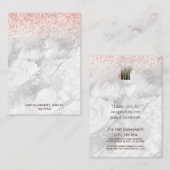 ロゴ付きイヤリングバラ金ゴールドグリッター大理石 名刺 (正面/裏面)