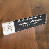 ロゴ付きオフィスのドア名札の交換 デスクネームプレート (側面)