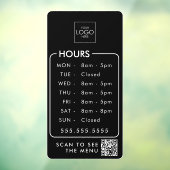 ロゴ付きオフィス時間QRコードストアカスタム ウィンドウサイン (シート3)