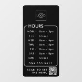 ロゴ付きオフィス時間QRコードストアカスタム ウィンドウサイン (シート)