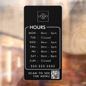 ロゴ付きオフィス時間QRコードストアカスタム ウィンドウサイン (シート2)