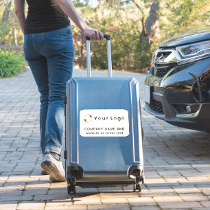 ロゴ付きオフホワイト長方形ビジネスビニールバンパー シール