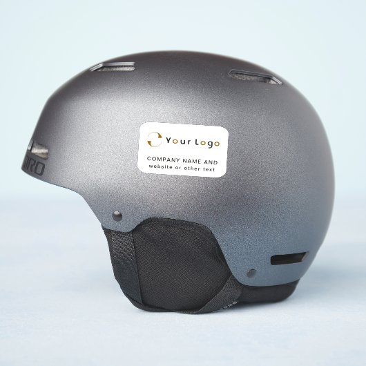 ロゴ付きオフ白い四角形ヘルメットビジネスビニル シール (ヘルメット側面)