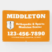 ロゴ付きオレンジ色の販促用ビジネスバナー 横断幕 (横)