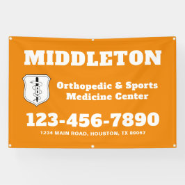 ロゴ付きオレンジ色の販促用ビジネスバナー 横断幕