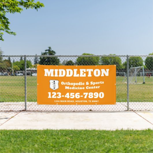 ロゴ付きオレンジ色の販促用ビジネスバナー 横断幕 (インサイチュ)