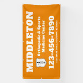ロゴ付きオレンジ色の販促用ビジネスバナー 横断幕 (縦)