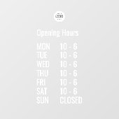 ロゴ付きカスタム営業時間窓用シール ウィンドウサイン (シート)