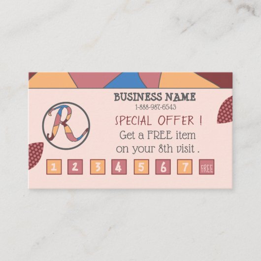 ロゴ付きカラフルロイヤリティカード ロイヤリティカード (正面)