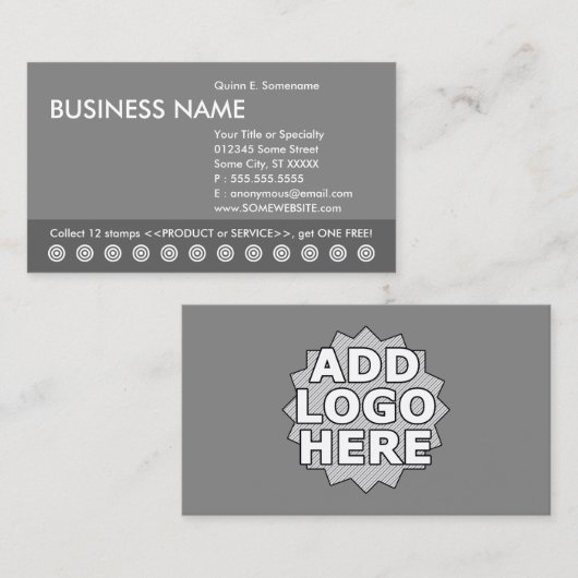 ロゴ付きカラーカスタマイズ可能ロイヤリティカード ロイヤリティカード (正面/裏面)