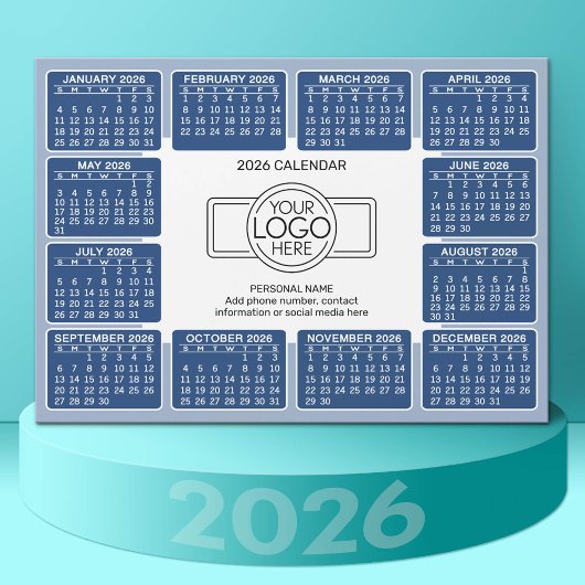 ロゴ付きカレン連絡ダー情報ブルーマグネット