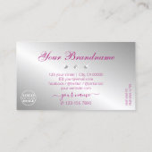 ロゴ付きグラマラスきらめくなピンクシルバーダイヤモンド 名刺 (裏面)