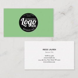 ロゴ付きグリーンミニマリスト名刺 名刺
