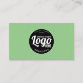ロゴ付きグリーンミニマリスト名刺 名刺 (正面)