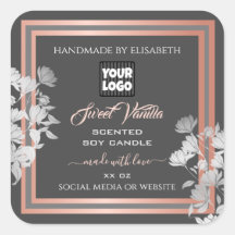 ロゴ付きグレー製品パッケージングラベルバラ金ゴールド