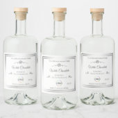 ロゴ付きシックなホワイトプロダクトラベルシルバーフレーム リキュールボトルラベル (ボトル)