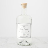 ロゴ付きシックなホワイトプロダクトラベルシルバーフレーム リキュールボトルラベル (正面)