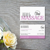 ロゴ付きシックな白シンプルとピスタイリッシュンクの 名刺