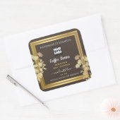 ロゴ付きシックな製品パッケージングラベル茶色金ゴールド スクエアシール (封筒)