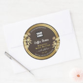 ロゴ付きシックな製品パッケージングラベル茶色金ゴールド ラウンドシール (封筒)