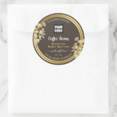ロゴ付きシックな製品パッケージングラベル茶色金ゴールド ラウンドシール (バッグ)