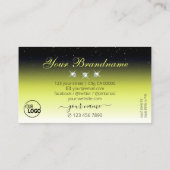 ロゴ付きシックグラデーションイエローブラックスパークルダイヤモンド 名刺 (裏面)