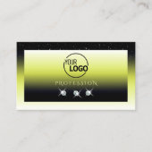 ロゴ付きシックグラデーションイエローブラックスパークルダイヤモンド 名刺 (正面)