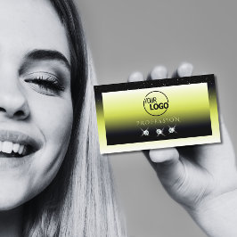 ロゴ付きシックグラデーションイエローブラックスパークルダイヤモンド 名刺