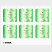 ロゴ付きシマー華美リーグリーン金ゴールド製品ラベル スクエアシール (シート)